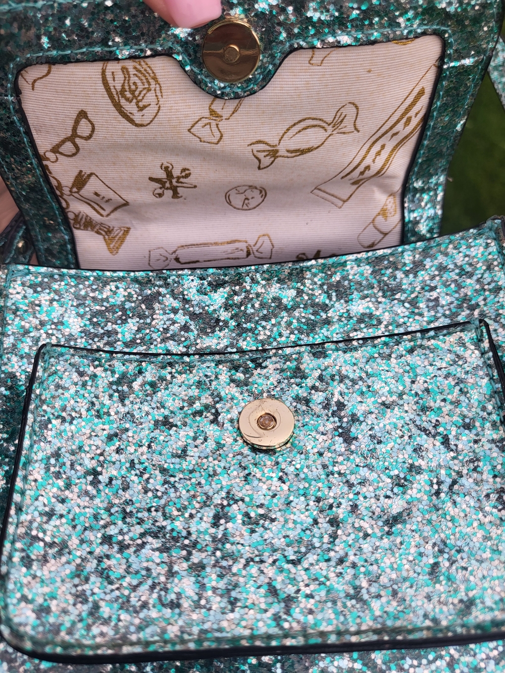 Kate Spade Glitter Turqouise Scout Satchel/Shoulder Bag - Picture 5 of 7